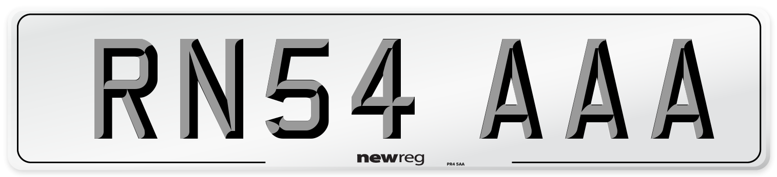 RN54 AAA Number Plate from New Reg